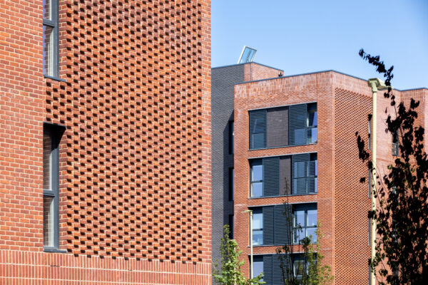 Winnall Close, Winchester - close up detail of the block of flats