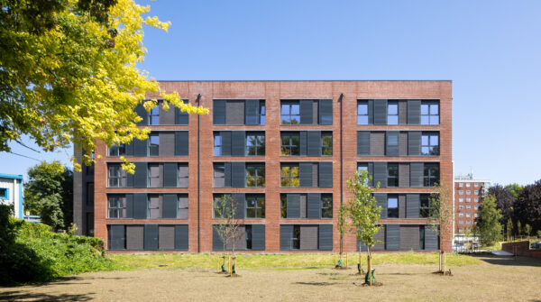 Winnall Close, Winchester - photo of exterior of flats
