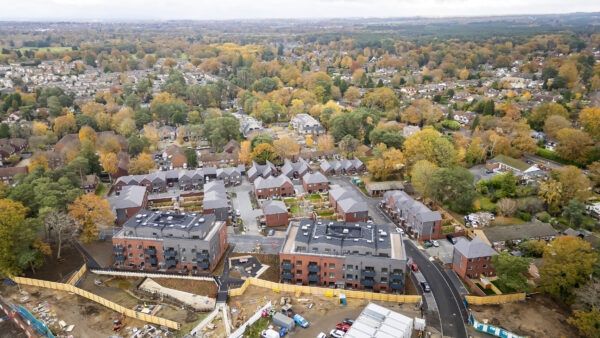 Gorse Ride aerial shot of the development