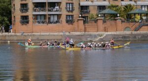 Dragon boat racing on the river