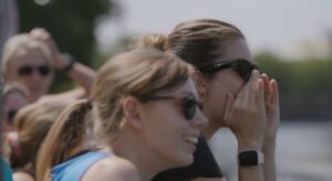 spectators cheering on