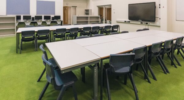 desks in sustainable school