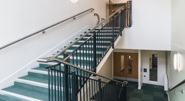 stairs in sustainable school in Leicester