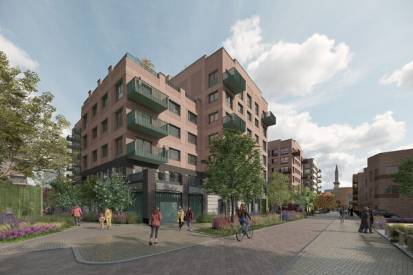 Poets corner CGI of a block of flats