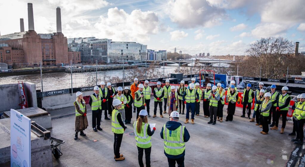 Westminster Balmoral House topping out Wates workers
