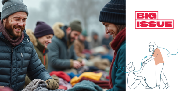 Big Issue banner with illustration