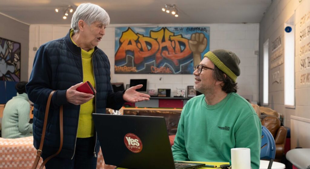 Grangetown community club people talking