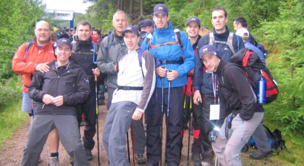 Mark Craig and the Construction team on a hike
