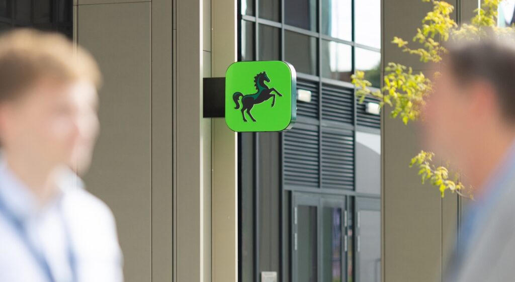 Lloyds Banking Group Cardiff Hub logo sign outside office