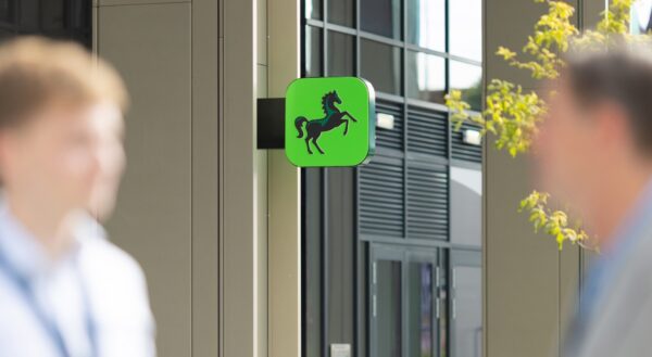 Lloyds Banking Group Cardiff Hub logo sign outside office